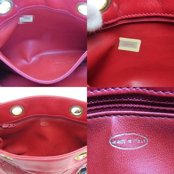 Chanel Shoulder Bag Bicolor Chain Lambskin Red 0 Series Women's CHANEL - Picture 8 of 10